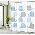 thumbnail image 4 of Ambesonne Party Shower Curtain, Chevron Dots and Stripe, 69"Wx75"L, Pale Blue Grey White, 4 of 4