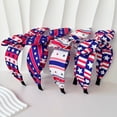 thumbnail image 4 of NMMUED Women's Patriotic Headband 4th of July Red White Blue Hairband with Bow American Flag Headwear Fourth of July Hair Accessories Summer Holiday Party Outfit A2 Blue One Size, 4 of 5