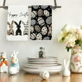 thumbnail image 2 of Beautynvta 2 Pcs Easter Black Bunny Eggs Kitchen Towels Dishs Towels, Spring Farmhouse Decorative Hand Towels Set, 15.7x23.6 Inch, 2 of 6