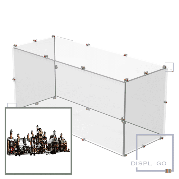 Display Case for LEGO® 76457 Harry Potter™ Hogsmeade™ Village – Collectors' Edition Display (Clear Base)