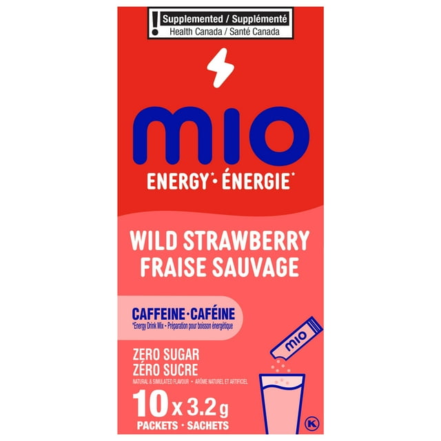 mio Energy Wild Strawberry Energy Drink Mix, 3.2g Packets, 10 ct Box