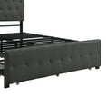thumbnail image 5 of Storage Platform Bed Frame with a Drawer, Full Upholstered Bed Frame with Classic Headboard, Full Floor Bed Frame, Mattress Foundation, No Box Spring Needed, Easy Assembly, 5 of 10