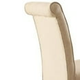 thumbnail image 3 of Set of 4 Linen & Walnut Finish Side Chair, Mid-Century Modern Fabric Dining Chairs with Rubberwood Frame (Beige), 3 of 6