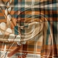 thumbnail image 6 of Ambesonne Botanical Valance & Curtain 3 Pcs Set, Rustic Plaid Meadow Bloom, 55"x30", Orange Tan Grey Teal, 6 of 7
