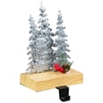 thumbnail image 5 of Galvanized Christmas Trees with Wooden Base Stocking Holder - 8.5", 5 of 8