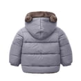 thumbnail image 4 of enyan Toddler Baby Coat Bear Hooded Winter Jacket Fleece Snowsuit Windproof Outerwear for Infant Boy Girl Grey，18-24 Months, 4 of 7