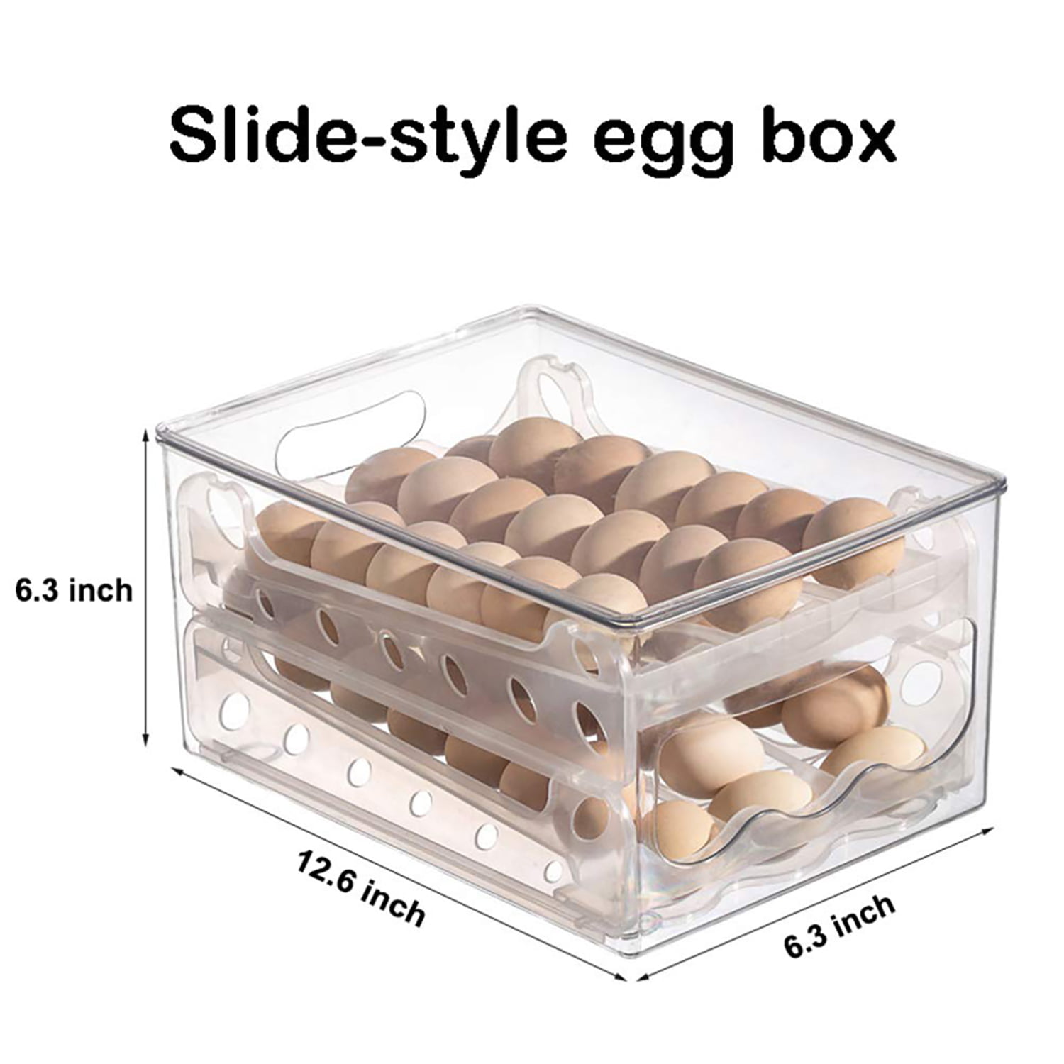 Kitchen Plastic Egg Holder,Fridge 2-tier Organizer Container with Handles -  Bed Bath & Beyond - 36967320