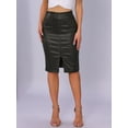 thumbnail image 4 of DARING DIVA Women's Holographic Shiny Metallic High Waist Pencil Midi Skirt XS Black, 4 of 6