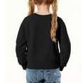 thumbnail image 3 of Long Sleeve Cropped Sweatshirts for Girls Oversized Crewneck Solid Color Casual Sports Hoodless Pullover Fall Tops Girl Blouse Black 9Y, 3 of 7