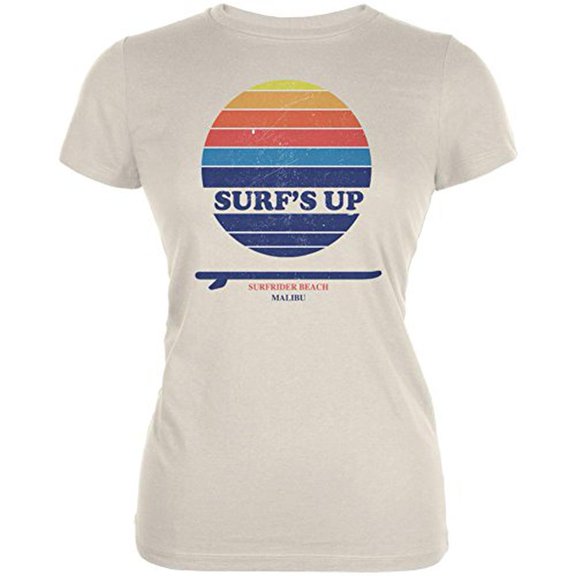 surf's up surfrider beach malibu juniors soft t shirt