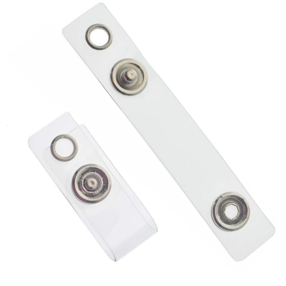 Clear Vinyl Plastic ID Badge Holder Strap with Snap & Eyelet Hole (Bulk