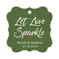 thumbnail image 1 of Darling Souvenir Let Love Sparkle Customized Wedding Paper Tags Personalized Name Hang Tags-Olive Green-100 Tags, 1 of 1