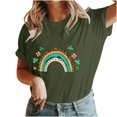 thumbnail image 5 of VgaVtl T-Shirt for Women Cotton St. Patrick's Day Short Sleeve Ladies Tops Comfy Loose Bow Print Holiday Casual Tops,Green S, 5 of 5