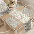 thumbnail image 2 of Ambesonne Flowers Table Runner & Placemats, Vintage Hearts Ribbons, Placemat 4 pcs + Runner 16"x72", Beige Mint, 2 of 2