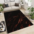 thumbnail image 2 of Black Simple Area Rugs, Red Paint Graffiti Carpet, Porch Mat Non-Slip Fine Fluff With High Density Suitable For Living Room Study Bedroom Kitchen Dining Room 4x5ft, 2 of 6