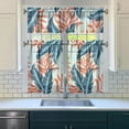 thumbnail image 3 of Bold Hawaiian Jungle Flower Kitchen Curtains Set 27.5x36in Polyester Valance and Tiers, Exotic Plants Window Curtain Set for Beachside or Island Kitchen Decor, 3 of 6