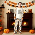 thumbnail image 6 of Halloween Pajama Set Long Sleeves and Pants Two-Piece Set Holiday Pajamas Cute Pumpkin Ghost Spider Skull Print Pajamas Pajamas Unisex Couple Outfit Family Pajamas,Women XL, 6 of 6
