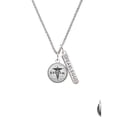 thumbnail image 2 of Delight Jewelry Silvertone Domed Black B Pharm Silvertone Fearless Bar Charm Necklace, 23", 2 of 4