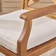 thumbnail image 3 of Logan Outdoor Acacia Wood Barstool, Teak and Cream, 3 of 6
