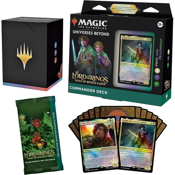 Magic: The Gathering The Lord of The Rings: Tales of Middle-Earth Commander Deck Food and Fellowship Collector Booster Sample Pack