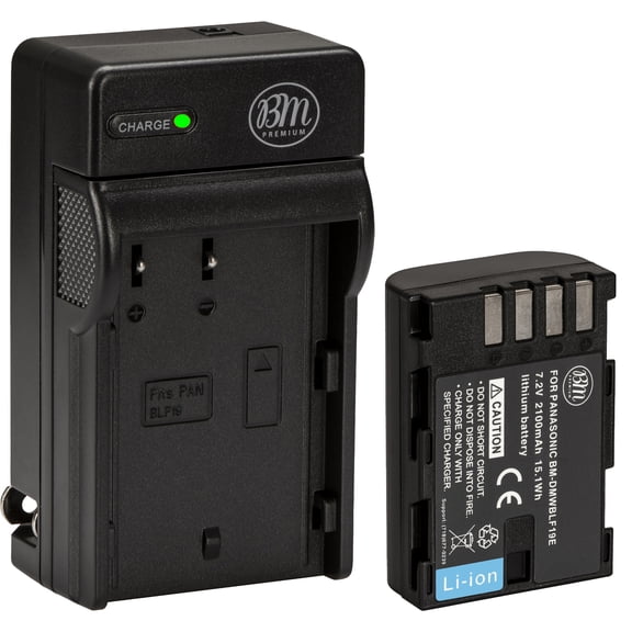 BM Premium DMW-BLF19 Battery and Battery Charger for Panasonic Lumix DC-G9, DC-GH5, DMC-GH3, DMC-GH3K, DMC-GH4, DMC-GH4K Digital Camera