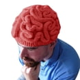 thumbnail image 4 of Solid Color Spoof Brain Hat Hand Knitted Color Fashionable Casual Brain Hat French Hats Women 90 S Hats Women Women French Wool Hats Women Women Large Hat Women Hats French Style French Outfit Women, 4 of 4