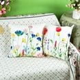 thumbnail image 6 of Spring Lumbar Pillow Covers 16x16 Floral Flowers Decorations Farmhouse Colorful Outdoor Living Room Cushion Case for Sofa Couch Home Bed Pack of 2, 6 of 6