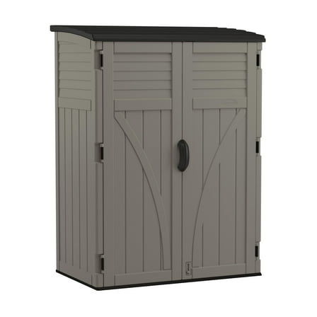 Suncast 54 Cu Ft Vertical Shed Outdoor Storage for Patio and Garage, Stoney