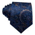 thumbnail image 4 of Barry.Wang Paisley Ties for Men Flower Silk Necktie Set with Handkerchief Cufflinks Wedding Party Business, 4 of 4