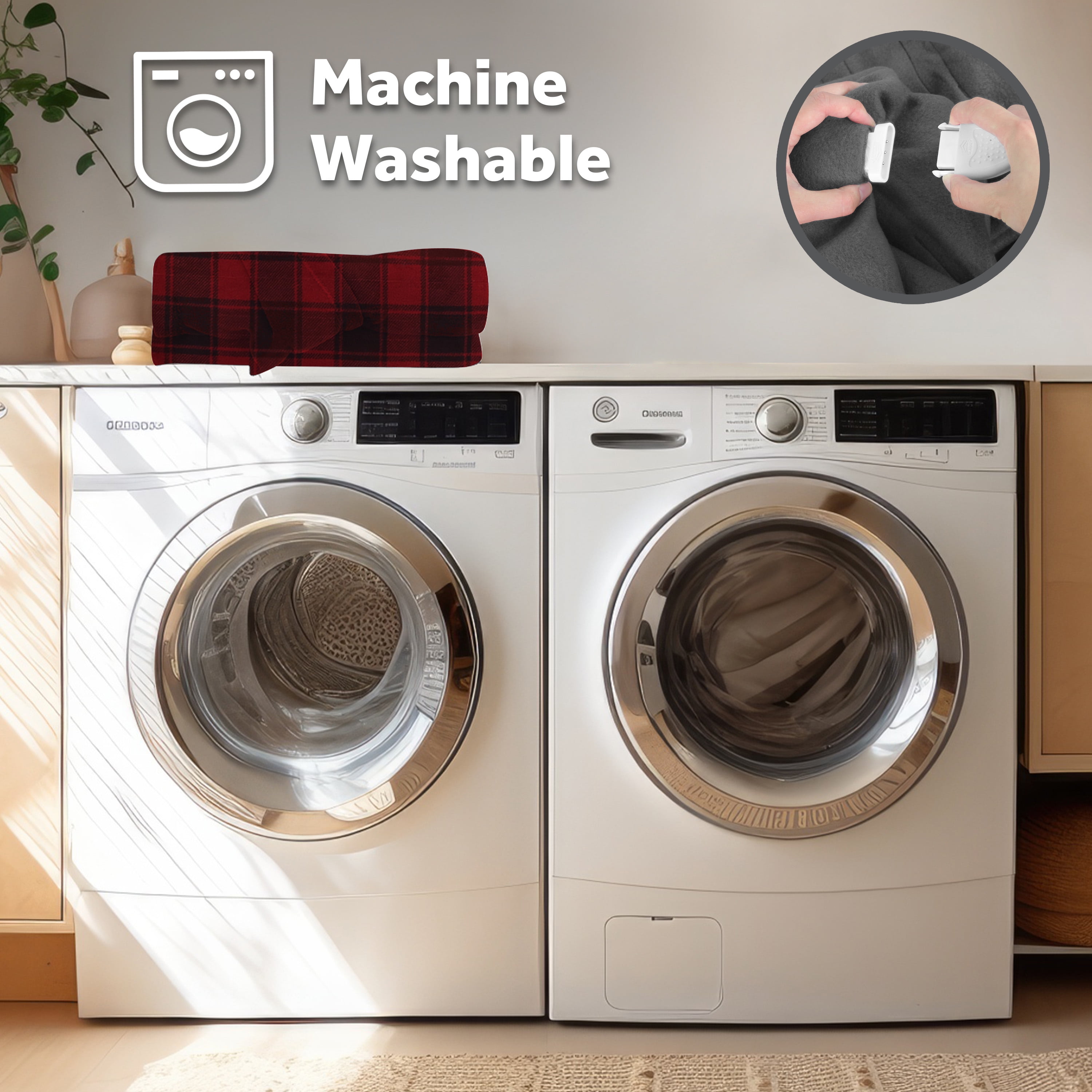 Jeté chauffant électrique motif tartan rouge Sunbeam en micropeluche et revers en sherpa, quatre réglages de chaleur, arrêt automatique, 127 cm x 152,4 cm (50 po x 60 po) SUNBEAM JETE CHAUFFANT