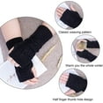 thumbnail image 3 of Womens Fingerless Gloves Winter Warm Knit Crochet Thumbhole Arm Warmers, 3 of 5