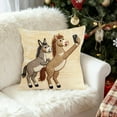 thumbnail image 4 of Animlas Christmas Embroidered Pillow Cover, Cozy Horses Knit Sofa Couch Decor Pillowcase, Farmhouse Rustic Couple Horses Cushion Cover, Bedside Living Room, Bedroom Cushion Case, 4 of 7