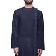 thumbnail image 4 of Atasi Kurta Col Rond Chemise Unie Manches Longues Kurta pour Hommes Tenue Décontractée, 4 of 7