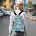 thumbnail image 7 of FORMRS Mini Backpack Purse for Women Quilted Travel Daypack Casual Shoulder Bag, Easter Bunny Pattern, 7 of 7