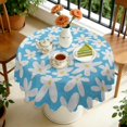 thumbnail image 4 of Round Tablecloth 60 Inch Table Cover Daisy Floral Wrinkle Free Dining Kitchen, 4 of 5