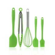 Silicone Whisk Set,5 Pack Wire Whisk Kitchen Wisks for Cooking with Silicone Spatula