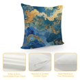 thumbnail image 4 of Acheng Short Plush Pillowcase 1 Piece Gold and Blue Abstract Art White, 4 of 5