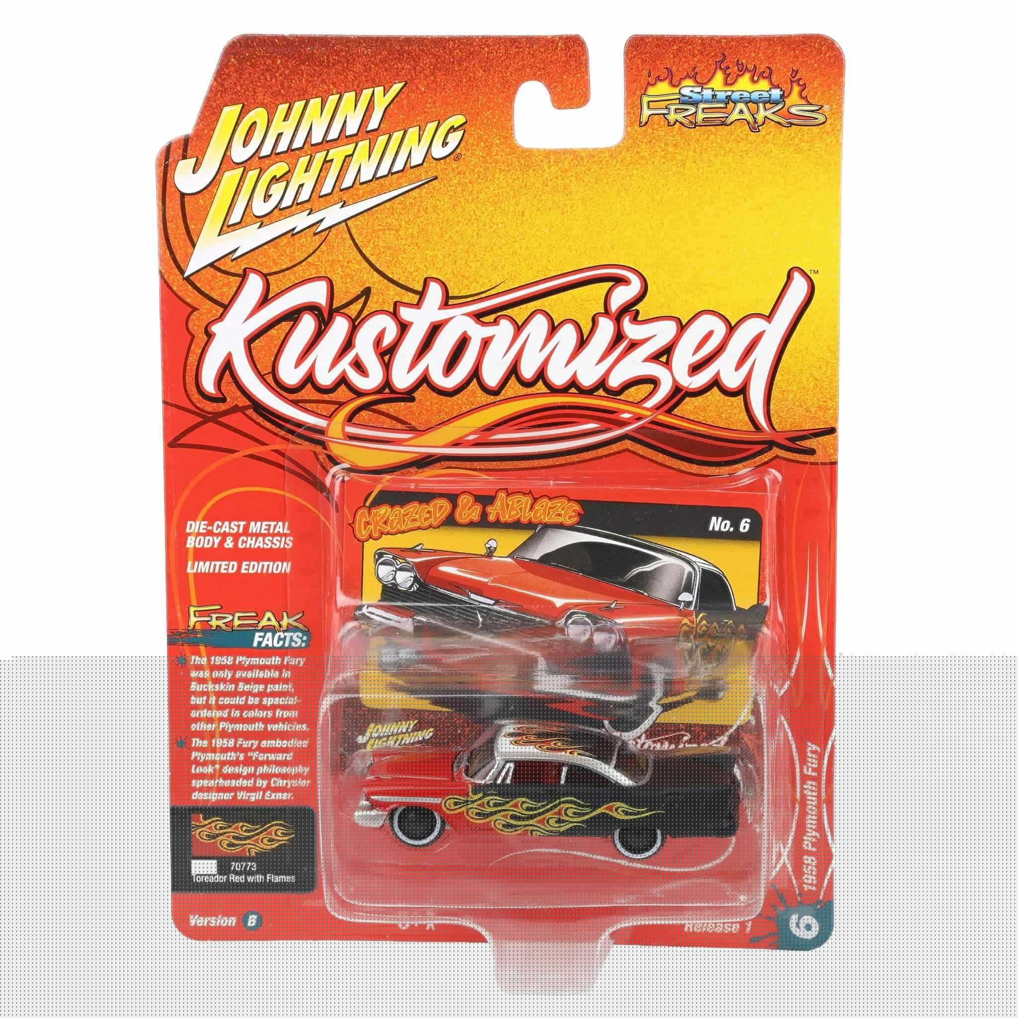Johnny Lightning 1:64 Street Freaks Ver B 1958 Plymouth Fury Red