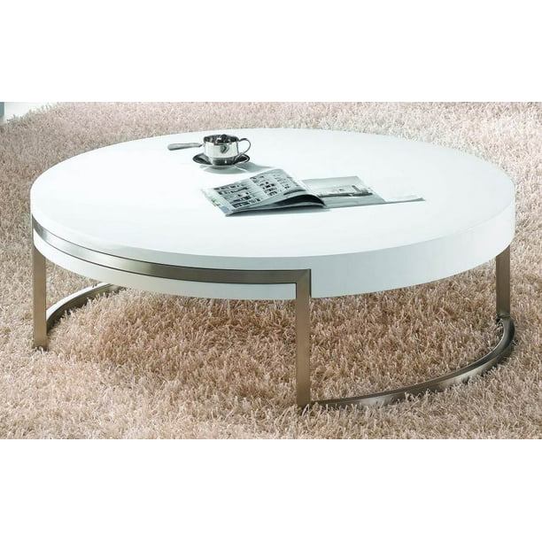 Round Coffee Table In White, White High Gloss Round Coffee Table