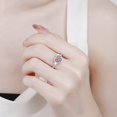 thumbnail image 3 of Anillo de moissanita para mujer, 1 quilate, para pareja, compromiso, boda, color rosa, tesoro, anillo de plata de ley 925, 3 of 5