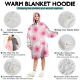 thumbnail image 5 of Wearable Oversized Blanket,Pioneer Flower Floral Print Pattern Wearable Blanket Hoodie for Adults,Cozy Hooded Blankets with Super Pockets,Super Warm Fuzzy Pullover for Women & Men, 5 of 6