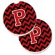 thumbnail image 1 of Juego de 2 posavasos de Arenisca Absorbente Caroline's Treasures Chevron negro y rojo CJ1047-PCARC, 1 of 1
