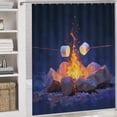 thumbnail image 5 of 4 Piece Shower Curtain Sets Non-Slip Rugs And Toilet Mat Lid Rug Accessories Campfire Marshmallows Durable And Waterproof Campers Gifts for Bathtub Decor, 5 of 8