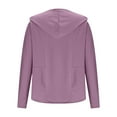 thumbnail image 3 of Felirenzacia Women's Long Sleeve Solid Color Hoodie, V Neck Pullover Top， Slim Fit Fall Sweatshirt, S-3XL, 3 of 7