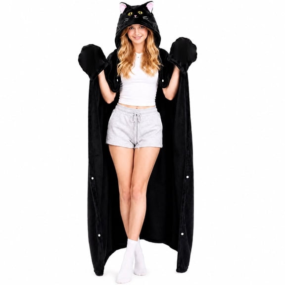 Womens Halloween Hoodies Halloween Cosplay Bat Cape Soft Wearable Blanket Hoodie for Women