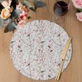 thumbnail image 3 of Flowers Birds Round 15 Inch Placemats Set of 4, Spring Botanical Floral Tree Branches HeatResistant Non Slip Place Mats for Dining Table, Wipeable Braided Kitchen Table Mats for Housewarming, 3 of 9