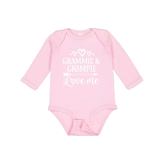 Inktastic Grammie and Grampie Love Me Boys or Girls Long Sleeve Baby Bodysuit