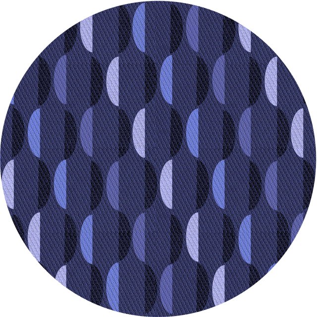 Ahgly Company Tapis d'Intérieur Rond Lavable en Machine Transitionnel Bleu Nuit, 7 Pieds Rond
