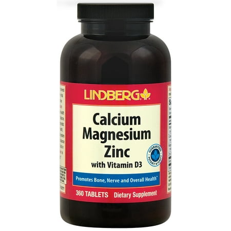 Calcium Magnesium Zinc with Vitamin D3 - 100% Daily Value Formula - 360 Vegetarian Tablets (Cal Mag
