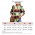 thumbnail image 5 of Camiseta holgada de manga larga marrón con cuello redondo y estampados vintage Ethnic Chic, 5 of 5